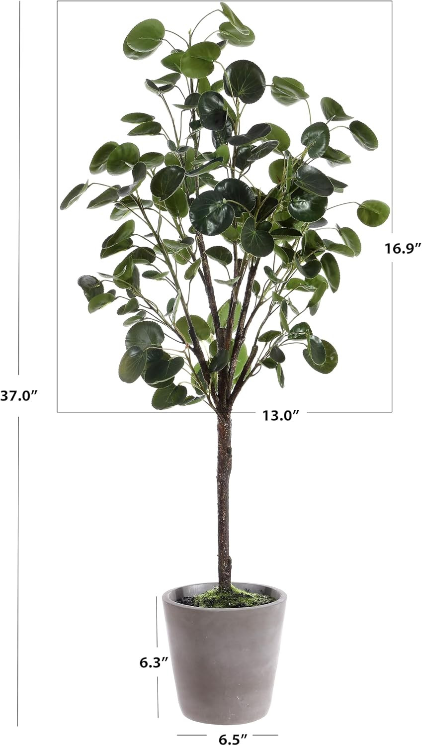 Lifelike 49-Inch Faux Polyscias Fruticosa Potted Tree – Fully Assembled Decor