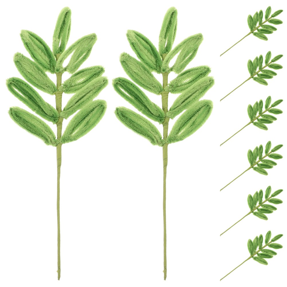 3 Pcs Chenille Pipe Cleaners Decor Stems for Weddings Green Craft