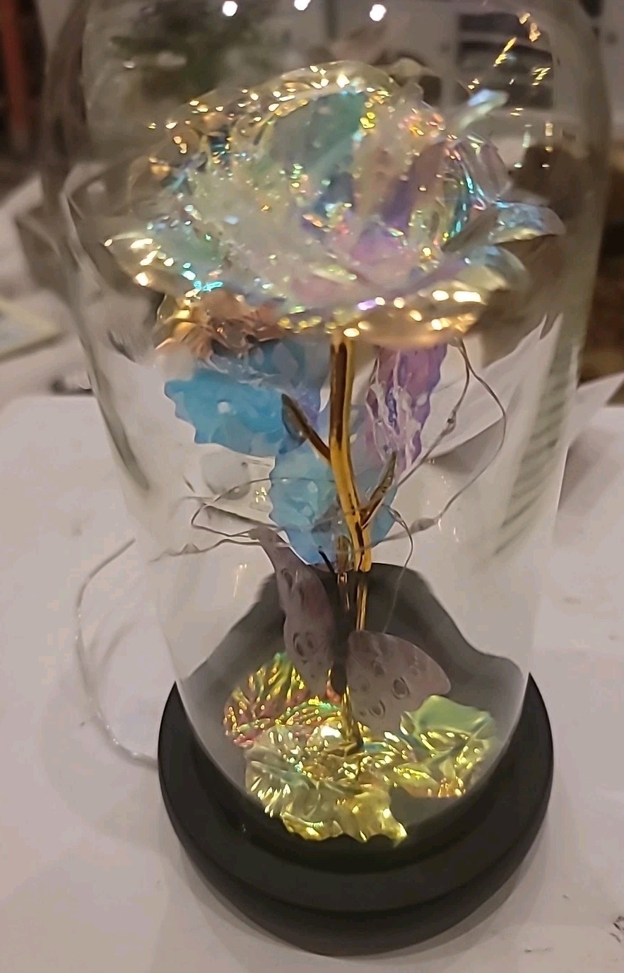 Modern Expressions Light-Up Dome Rose Butterfly Flower LED Walgreens 2024 NWT