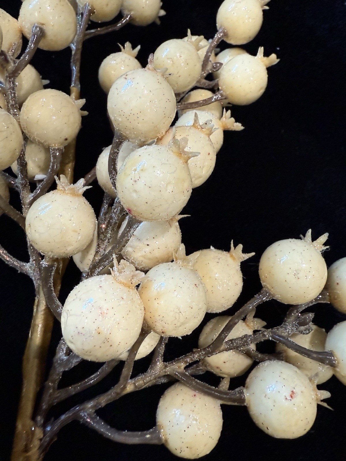 Glitter Rosehip Stem White