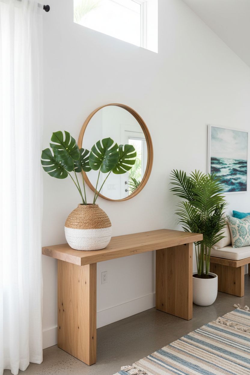Artificial Monstera Leaf Stems Set of 2 Faux Tropical Leaves Green Decor 23 Inch