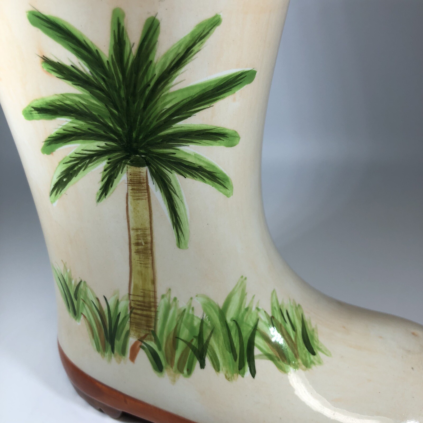 Ganz Ceramic Rain Boot Palm Tree Planter
