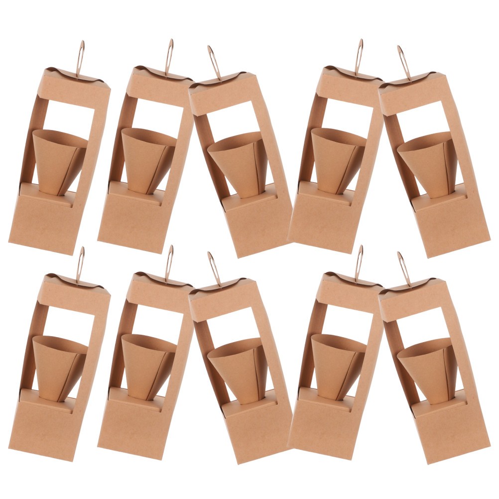10 Pcs Flower Basket with Handle Floral Arrangement Container Paper for Flowers