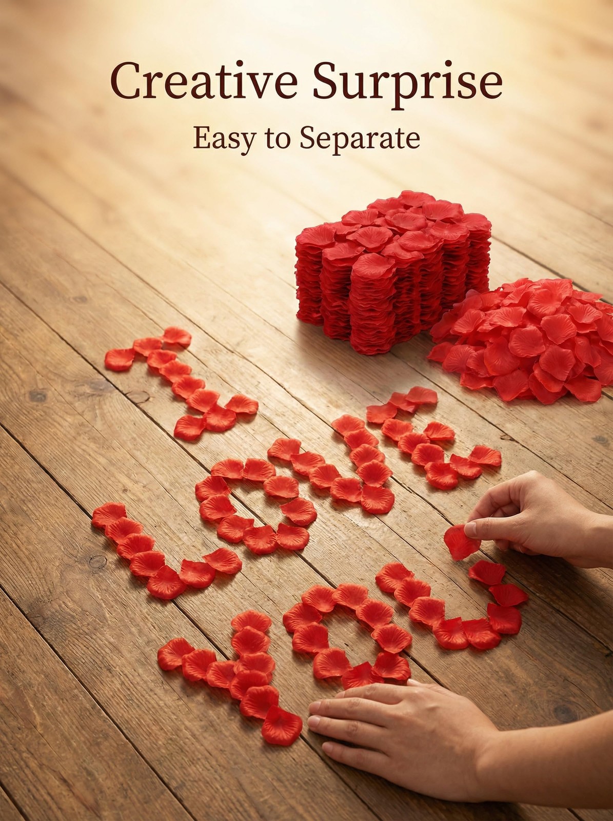 Uvaluefeet 1000 Pcs Artificial Fake Rose Petals,Flower Petals 1000Pcs, Red