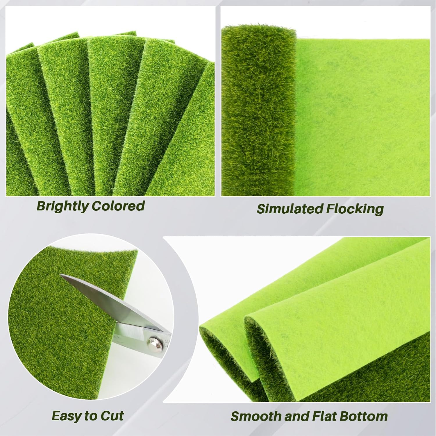 Fake Grass Decor for Crafts – 6 PCS Artificial Grass Mat for Crafts Decoration f