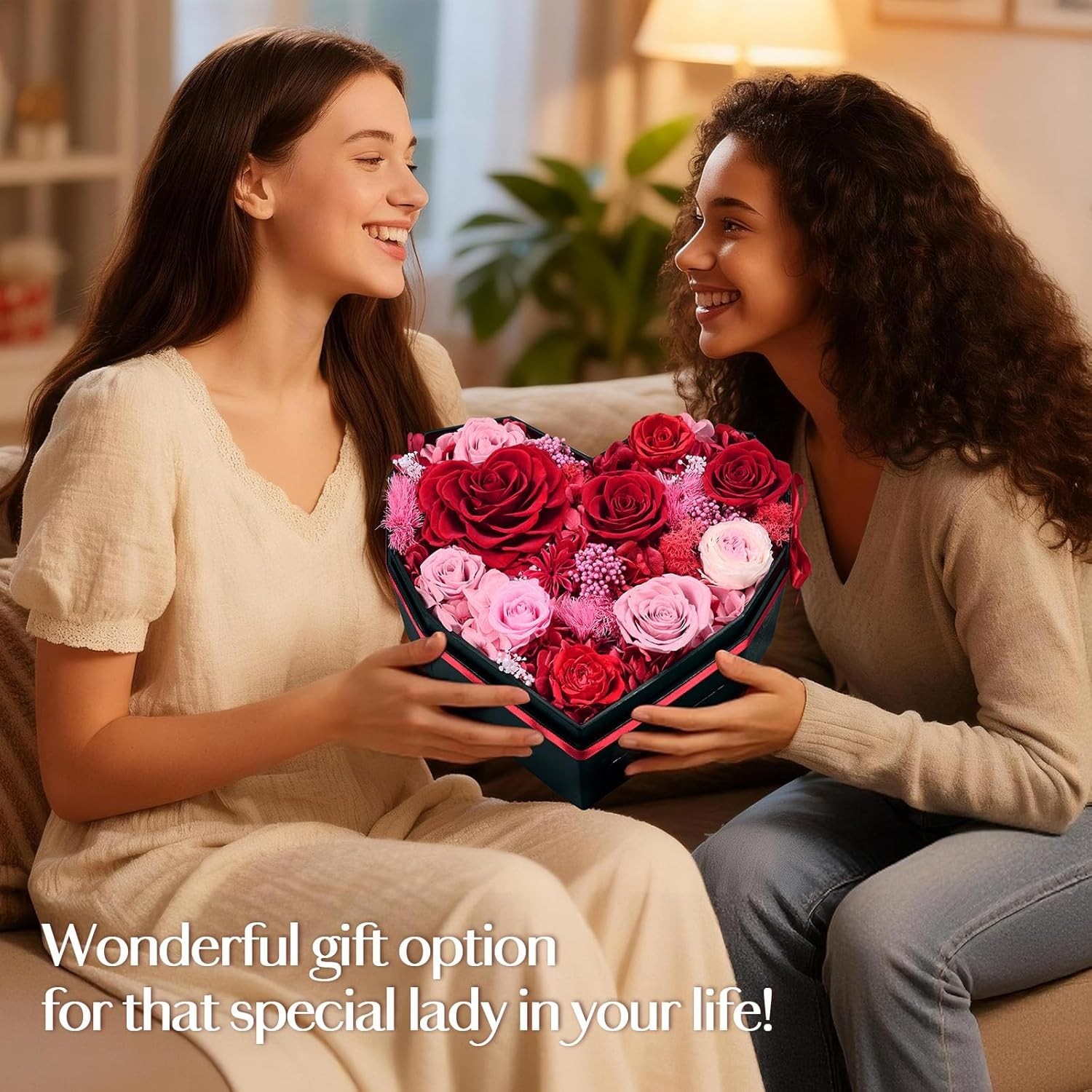 Forever Flowers for Delivery, Gifts for Her 10 Preserved Real Roses in a Box Val