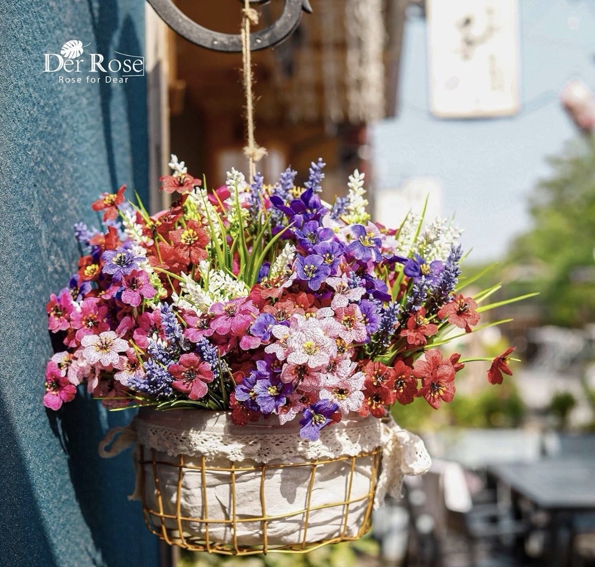 24 Bundles Artificial Flowers for Outdoors Fake Spring Flowers Plants UV Resista