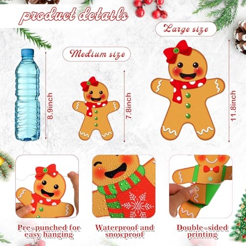 15 Pcs Large Gingerbread Outdoor Christmas Yard Ornaments Include 5 Pcs 11.8