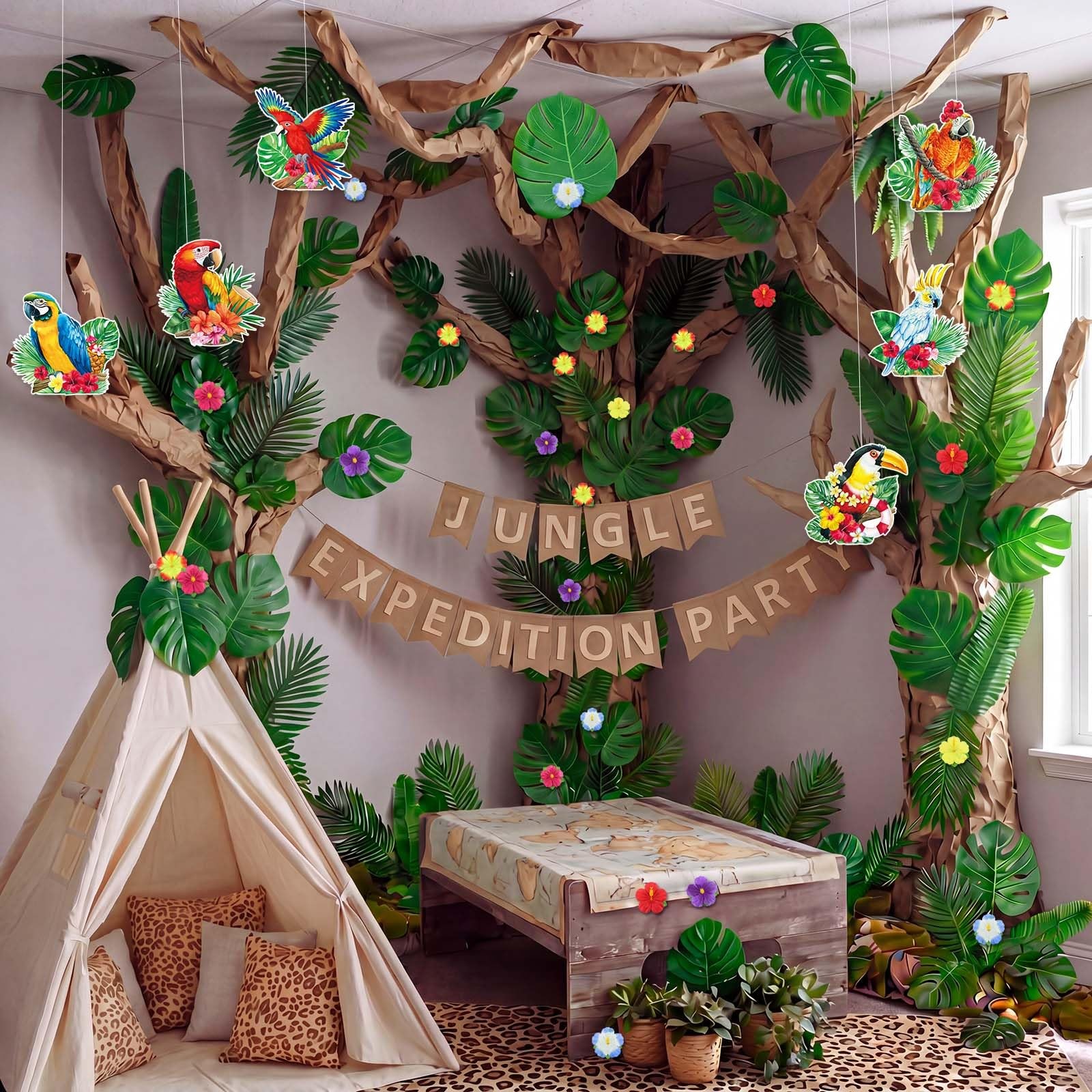 Wavyknot 167 Pcs Rainforest Themed Decorations, Vbs Jungle Theme Party Decora…