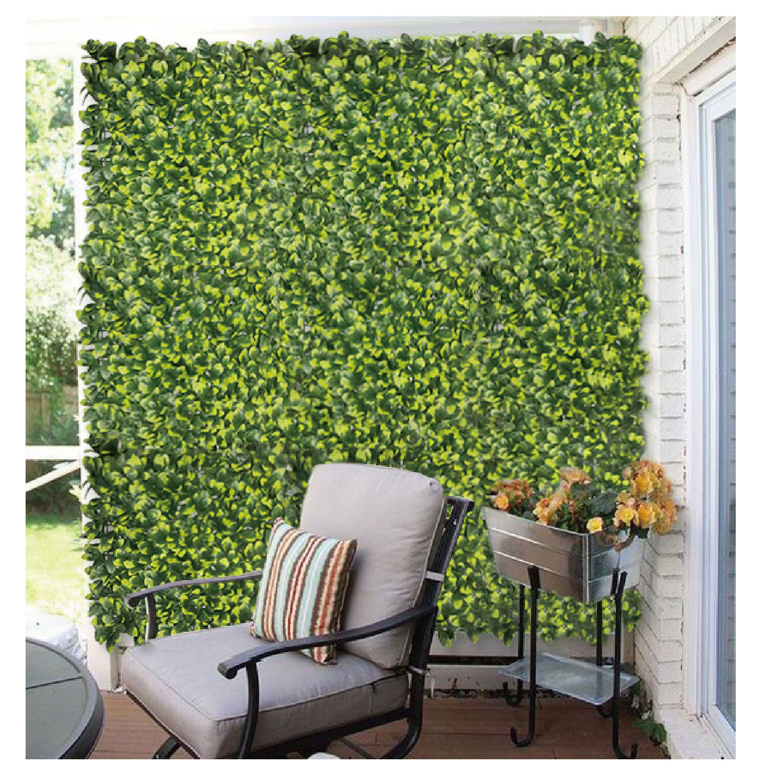 20”x20″ Artificial Ficus Leaf Mat Wall Hedge Decor Privacy Fence Panel Grass