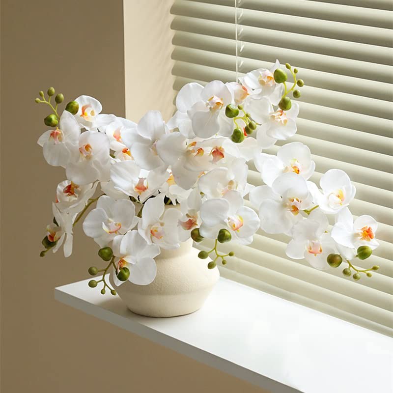 Artificial Flowers Real Touch Latex Phalaenopsis 17.7inch Orchid Stem Bouquets