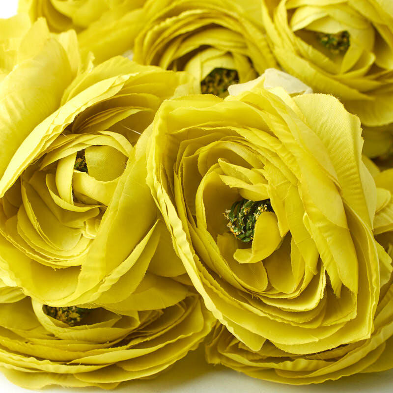 Lime Green Artificial Ranunculus Bush