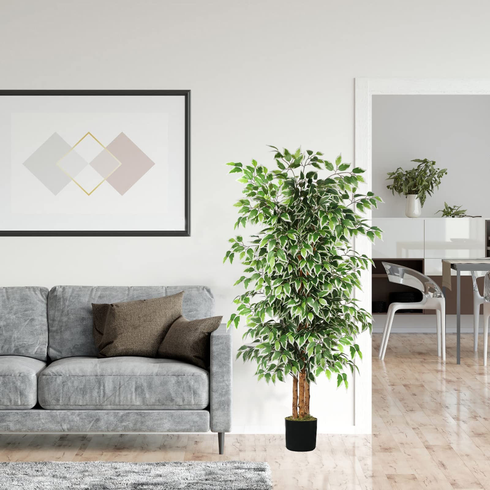 GTIDEA 6ft Artificial Tree Ficus, Tall Faux Trees Indoor 6ft, Ficus