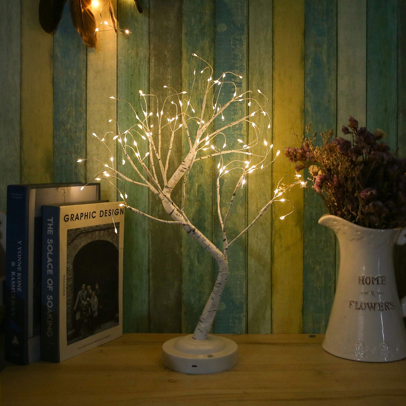 FUCHSUN $$$ 108 LED Birch Tree Light Tabletop Bonsai Fairy Tree Lamp, 8 Light…