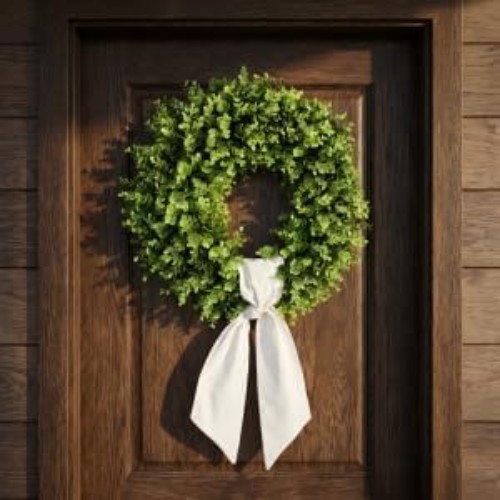 Charming 20” Artificial Boxwood Wreath – Perfect for Weddings & Seasonal Decor