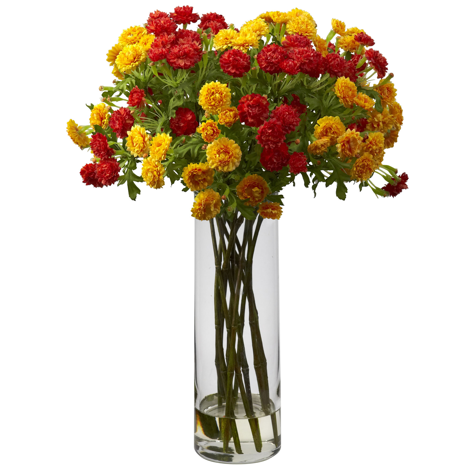 17″ Orange Yellow Japanese Faux Silk Flower Arrangement Floral Decor Bouquet