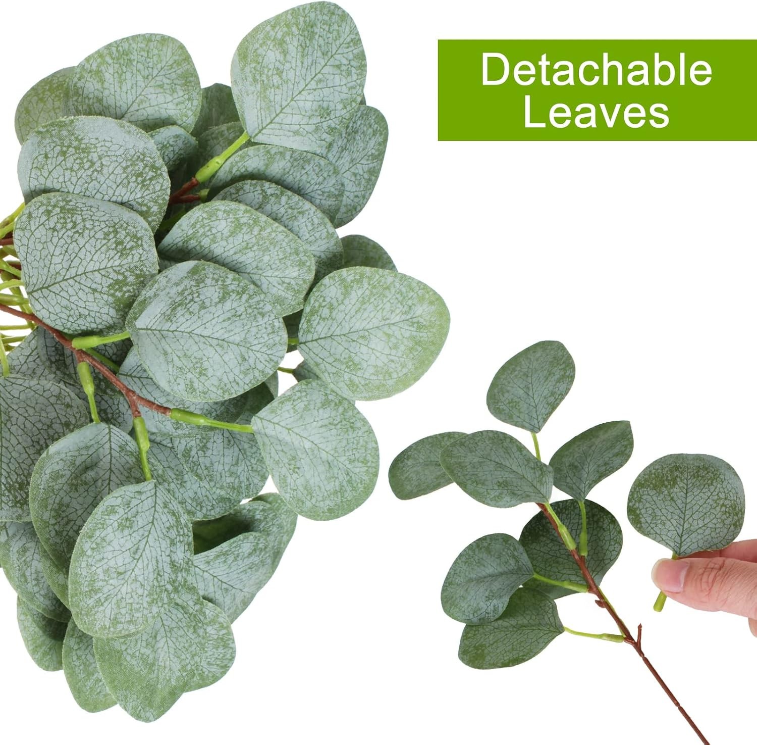 Artificial Eucalyptus Stems 40 Pcs Fake Faux Leaf Branches DIY Floral Decor
