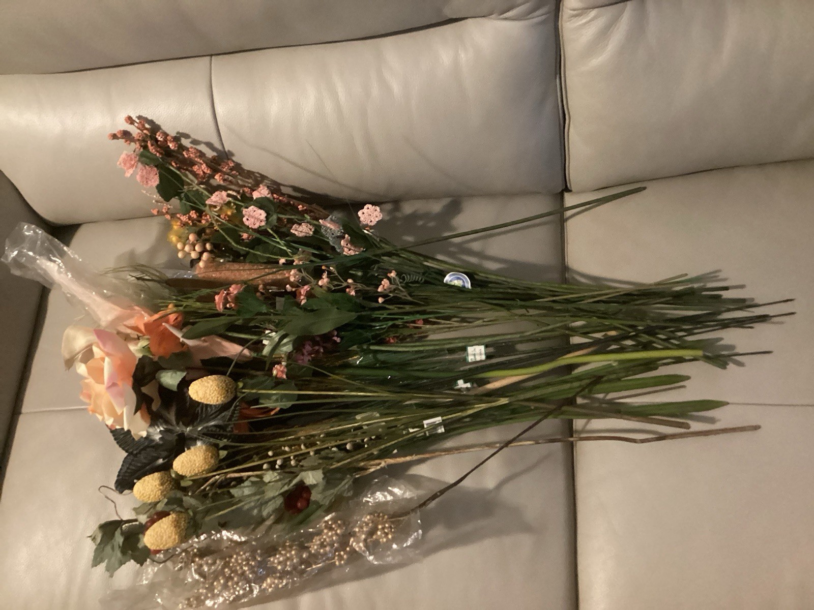 Artificial Flowers Lot Of 37 Pieces – Mixed Variety & Colors for Decor
