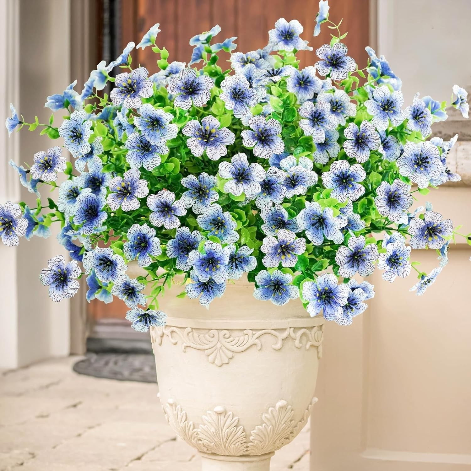 Vibrant Blue 14in Artificial Daisy Bundles – Indoor & Outdoor Decor Solution
