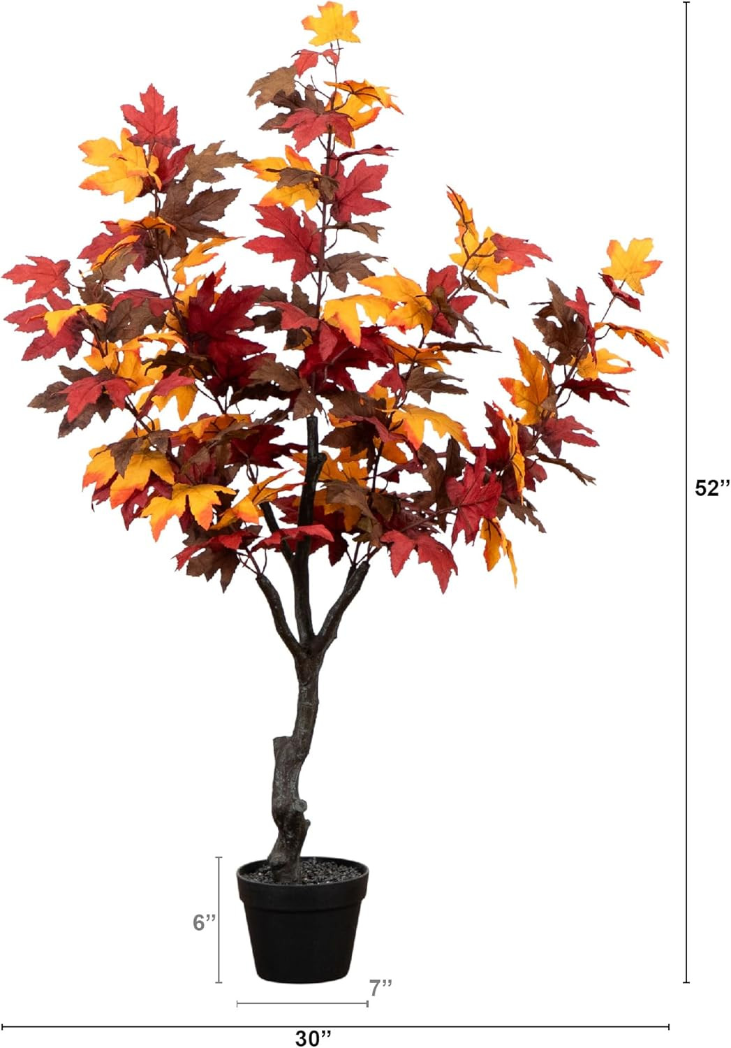 52″ Autumn Smoky Maple Artificial Fall Tree for Home Decor