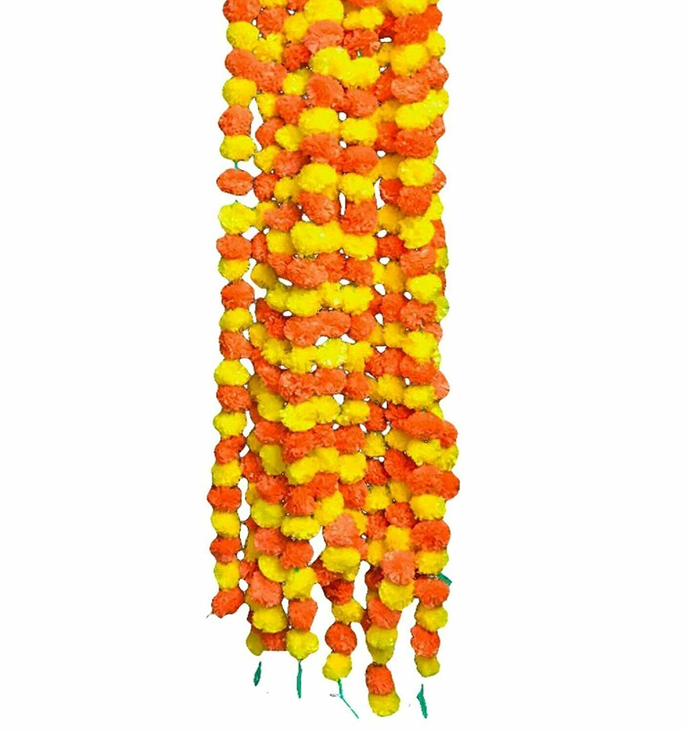 5 PC Indian Garlands Home Wedding Decoration Artificial Marigold Garlands