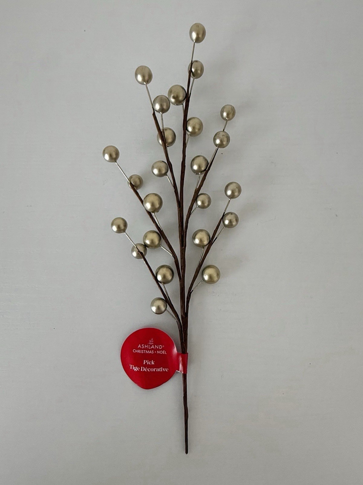 Ashland Christmas Shiny Gold Berry Pick Lot Holiday Floral Stems Tree Decor 8 Pc