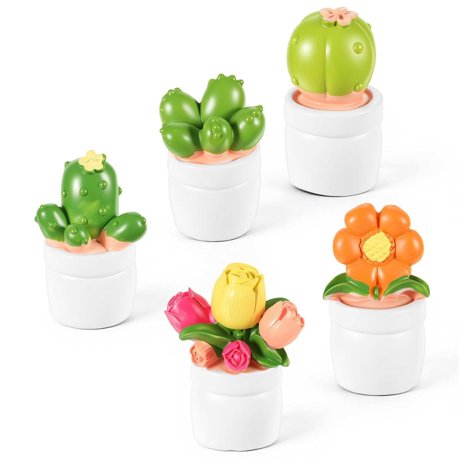 Mini Car Dashboard Decor, 5 Pack Faux Succulent Plants for Cars Interior Cute…