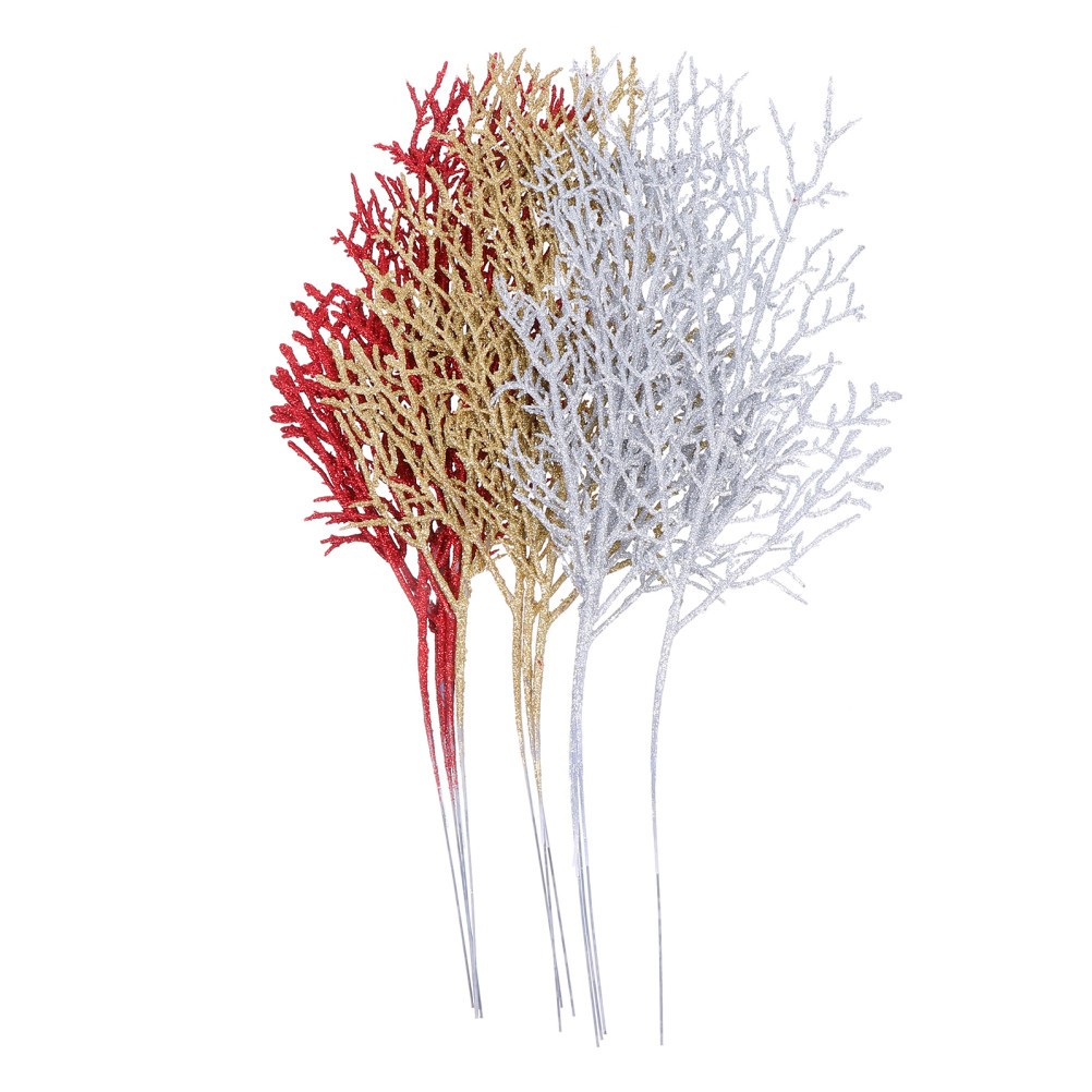 12Pcs Reusable Artificial Deadwood Branches for Xmas Decoration Assorted Color