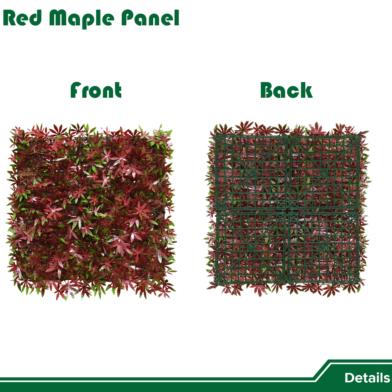 20″ Artificial Faux Red Maple Leaf Grass Mats Home Hedge Festival Decor