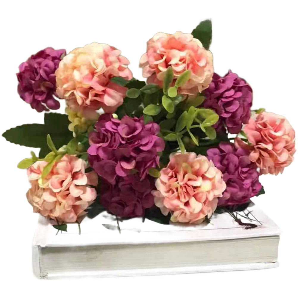 European Style Wedding Silk Flower Bouquet Blue Pink Yellow White Green Rose Red
