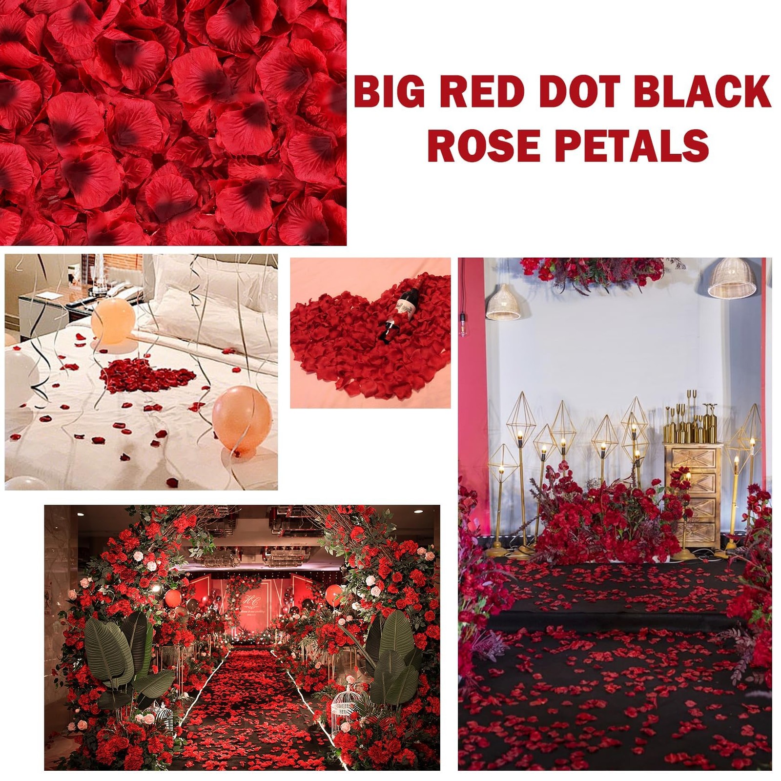 300PCS Fake Rose Petals for Romantic Night Romantic Festive Atmosphere Creati…