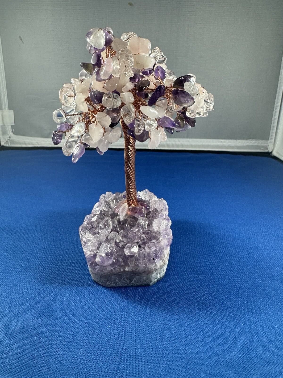 Unique Natural Amethyst Healing Crystal Money Tree on Amethyst Cluster Geode