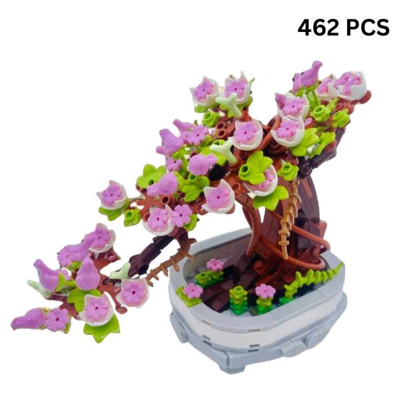 462 PCS Cherry Blossom Bonsai Building Block Flower Set With Pot DIY Decorative