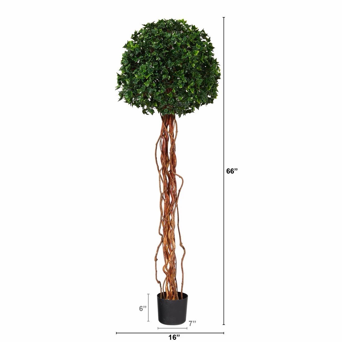 5’ English Ivy Single Ball Artificial Topiary Tree UV Resistant (Indoor/Outdoor)