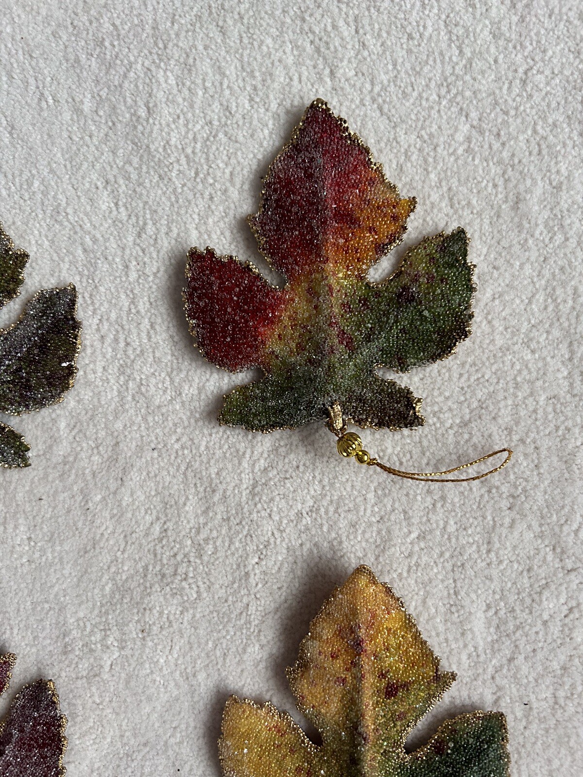 5 Beaded Everfresh Beaded Grape Leaves Ornaments Williams & Somona New 5” x 4”
