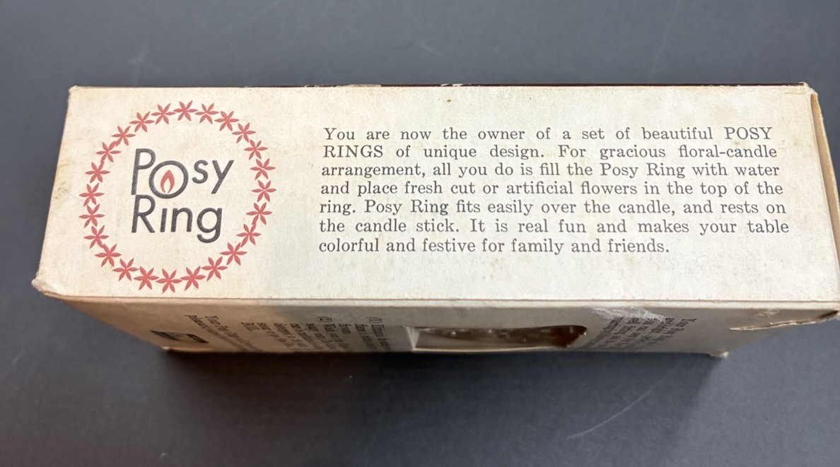 Styron Posy Ring Vtg Candle Ring Flower Frog Holder Easy Elegance With Box USA