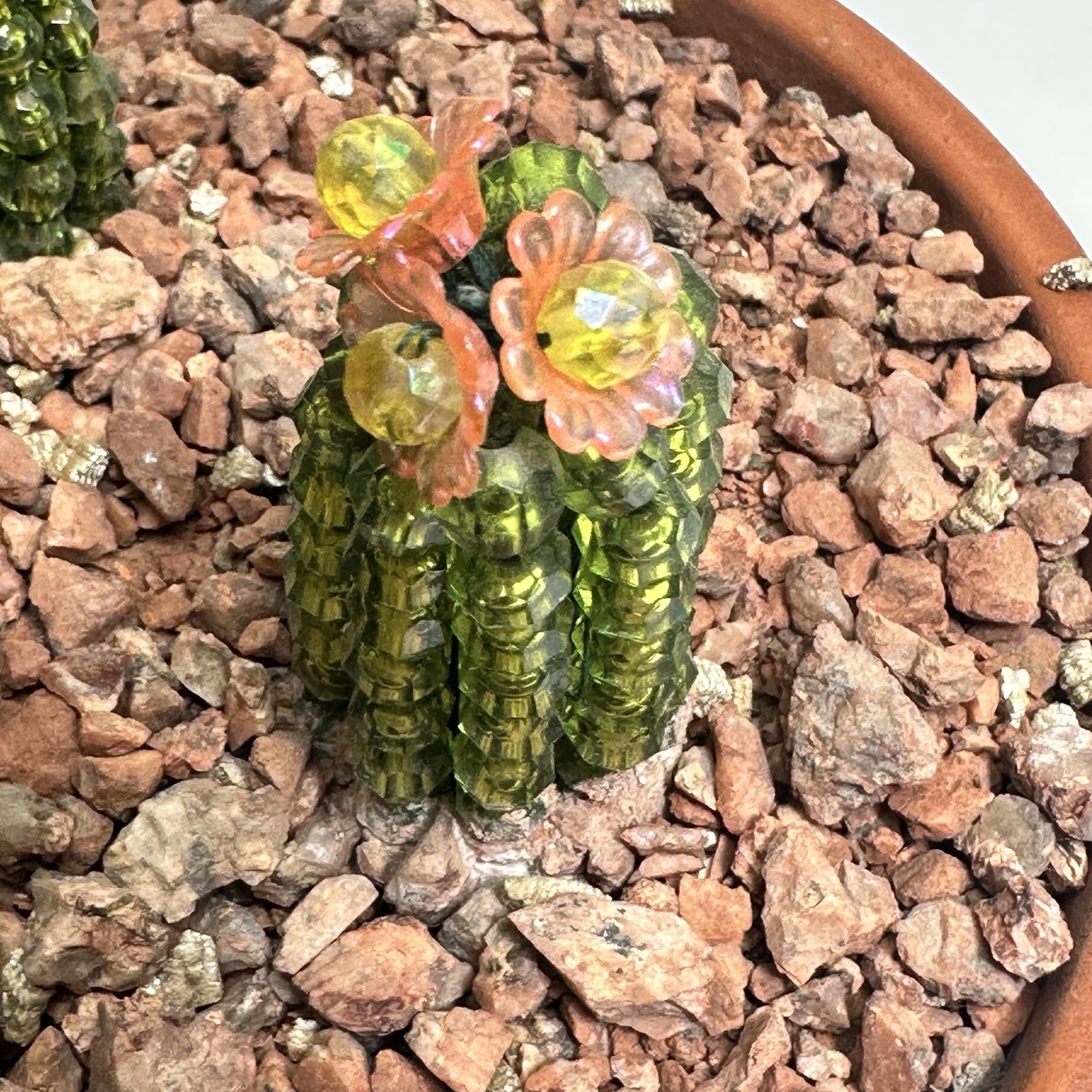 Handmade Beaded Flower Cactus Snake Plant Forever Succulents Terracotta Pot A