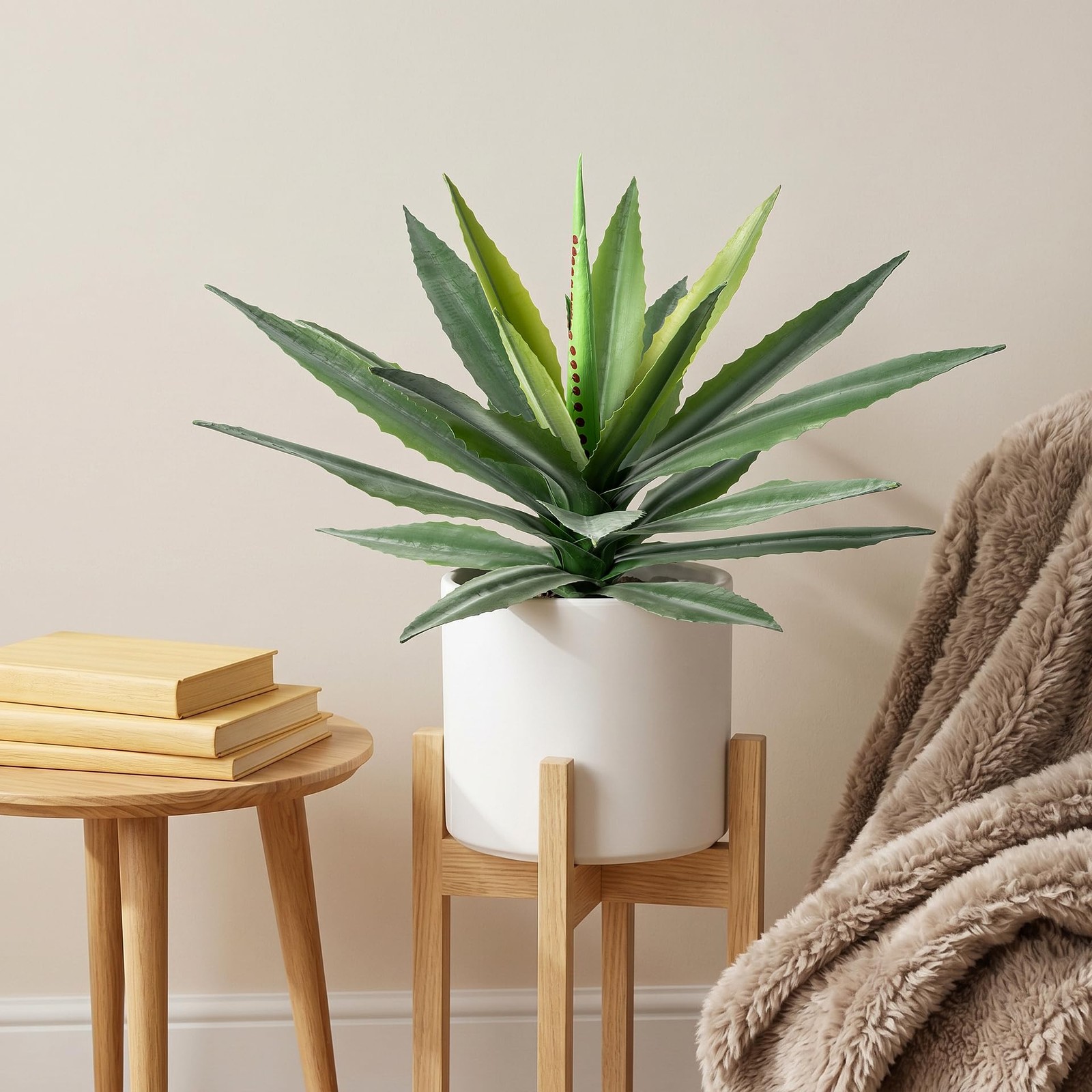 Best Artificial Agave Plant Outdoor, 22Inch Fake Plants UV Resistant for Indoor