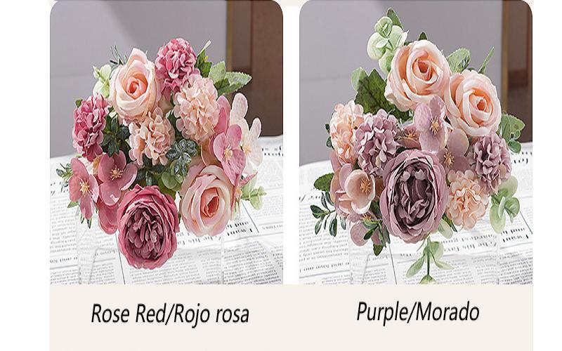 7-head Silk Peony Rose & Hydrangea Bouquet – Elegant Decor for Home & Events