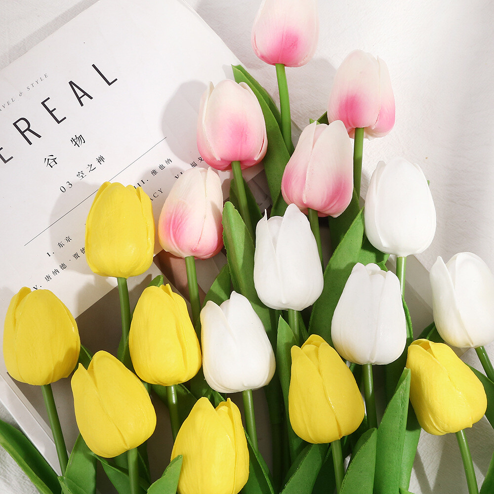 30× Artificial Lifelike Tulip Flowers Bouquet for Wedding Party Home Decor USA