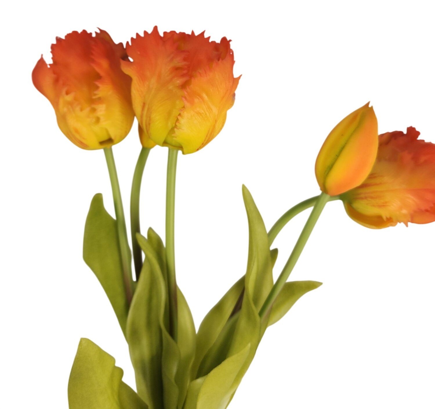 Faux Parrot Tulip Bouquet Set of 5 15 Inch Artificial Spring Flowers Easter Wedd