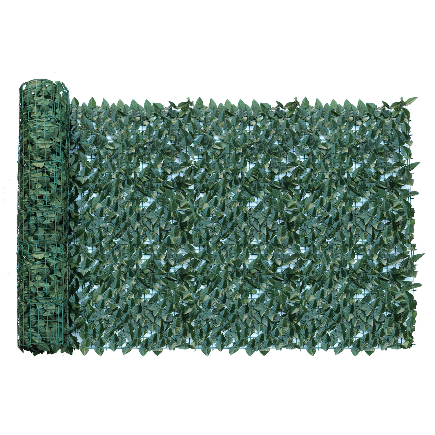 4’x8′ Artificial Dark Faux Laurel Leaves Privacy Fence Screen w/ Mesh Backing