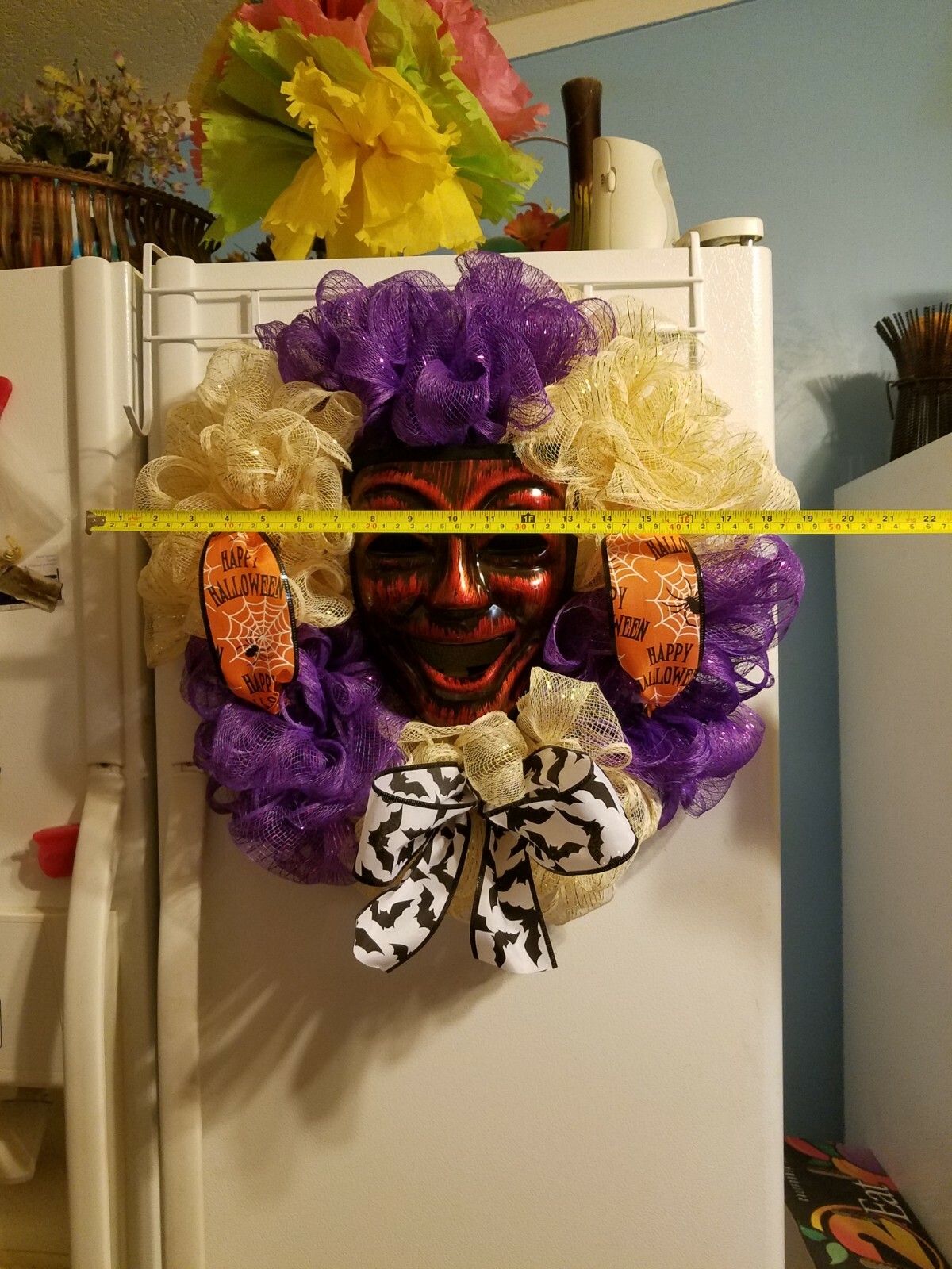 Handmade Rustic finish skull mask Halloween wreath Please go to my page and see