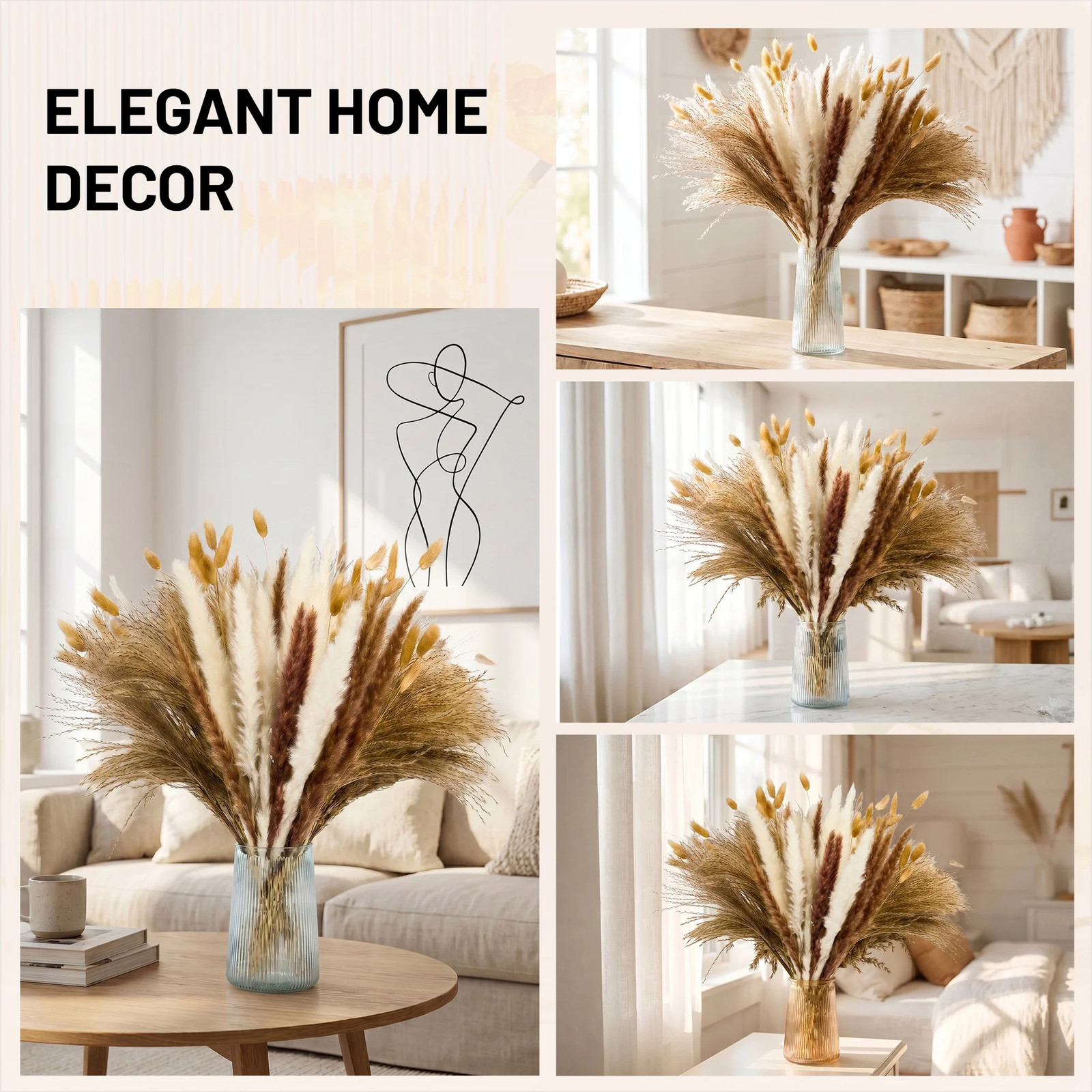 Pampas Grass Boho Decor 100 PCS UNOPENED/SEALED