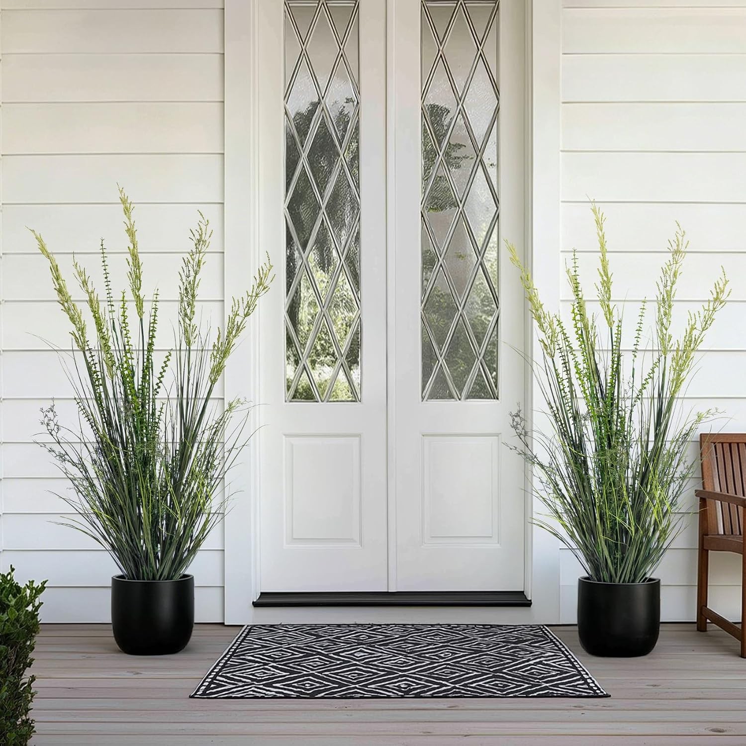 2 Pack Faux Plastic plantas Synthetic Pampas Grass Indoor Outdoor Realistic