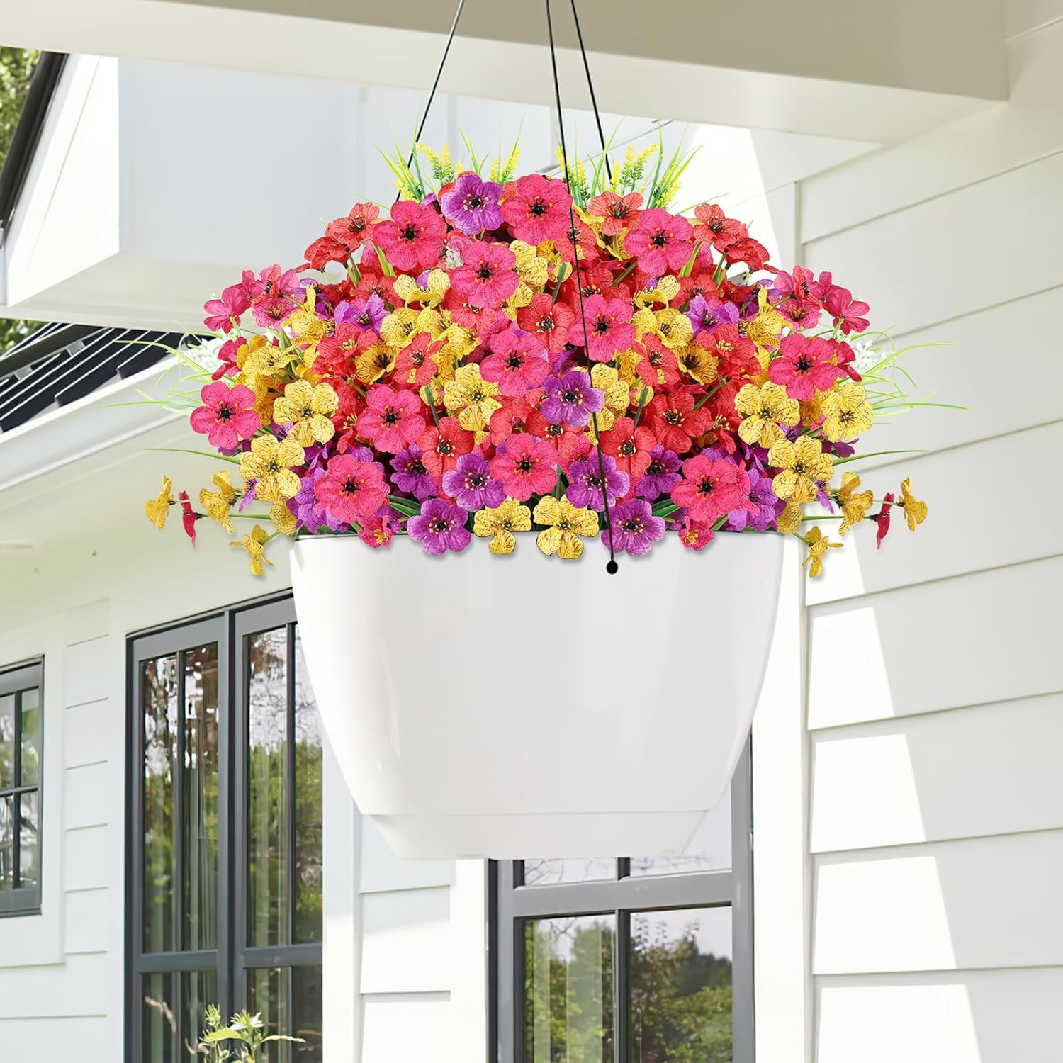 24 Bundles Realistic Fake Flowers for Outdoors, No Fade Faux Silk Flowers & Arti