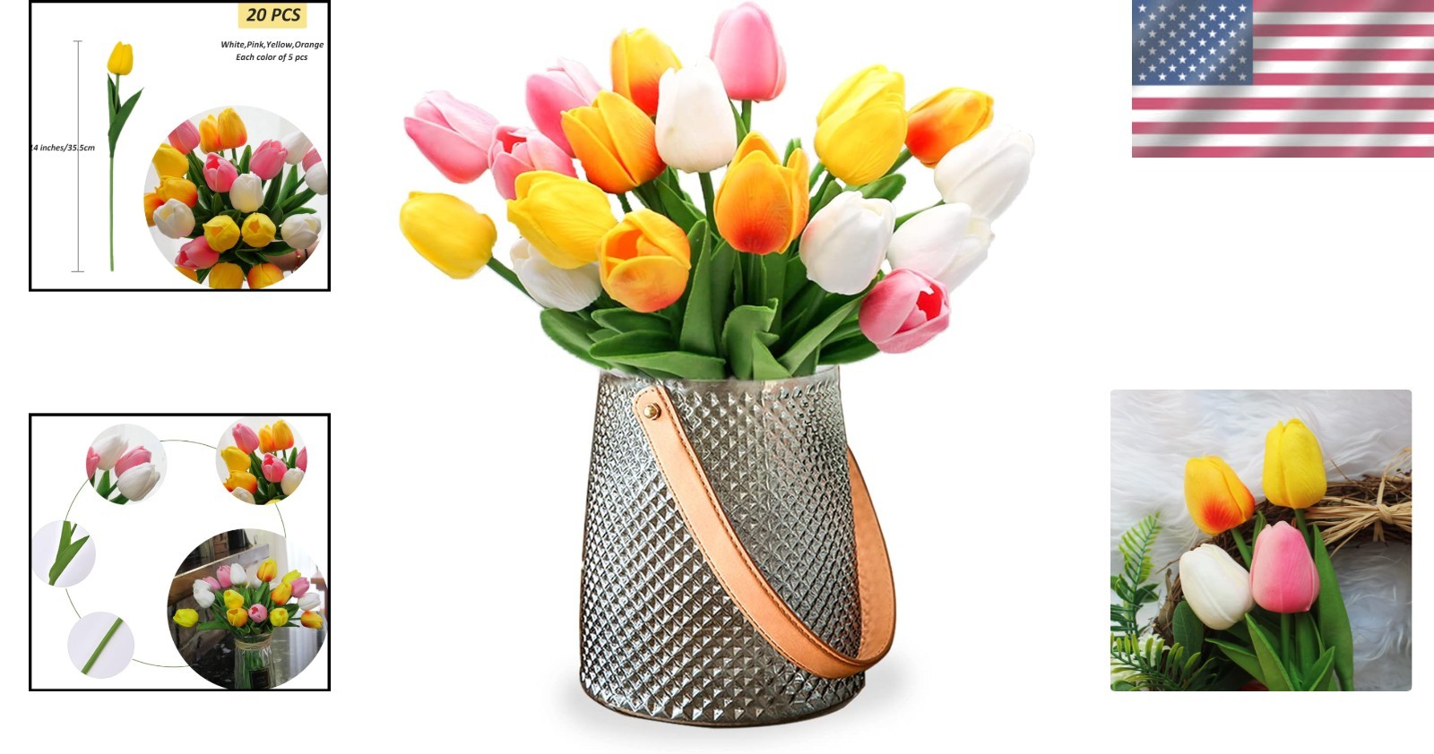 Elegant 20pcs PU Artificial Tulips, Perfect for Spring Parties & Centerpieces