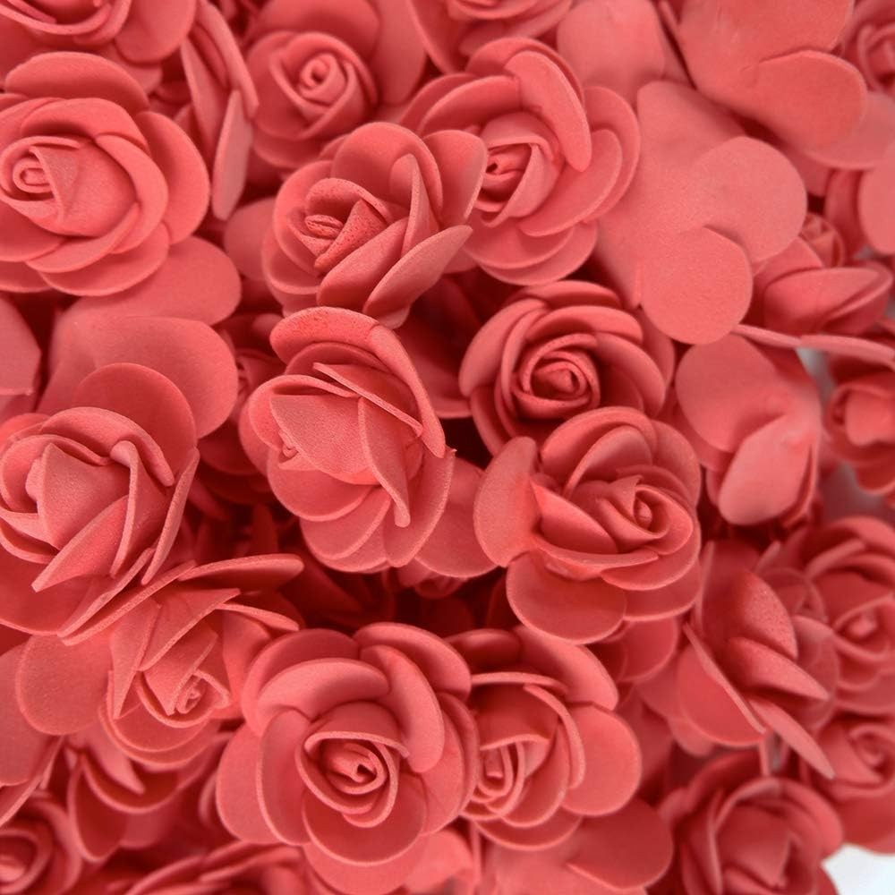Foam Flowers Artificial Roses Red 3.5cm/1.38 Inch DIY Wedding Crafts 100 PCS