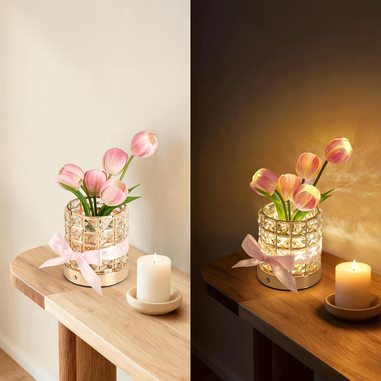 Tulip Flower Lamp, Valentine’s Day Gifts for Women, Romantic Home Decor Flower G