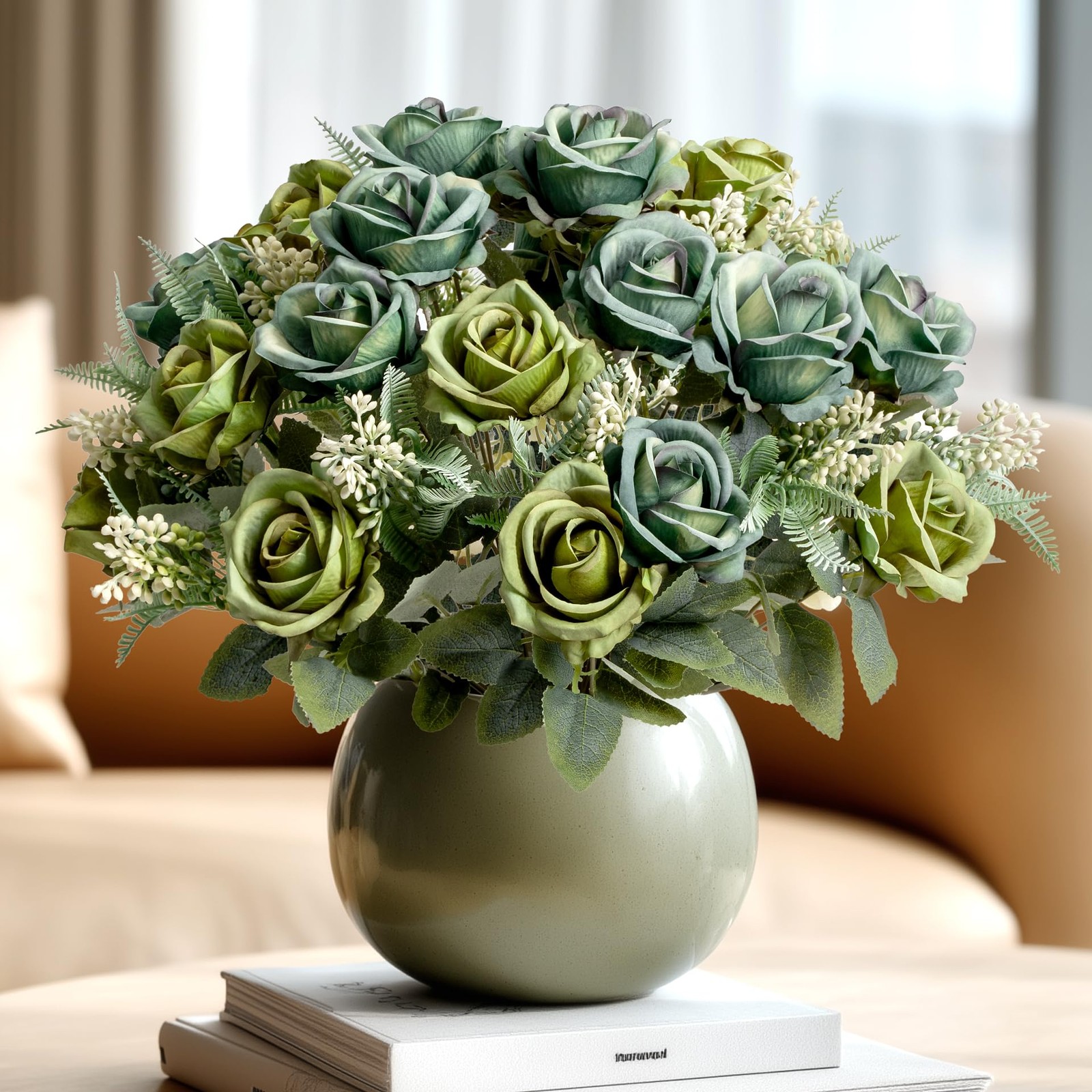 Fake Roses Green Roses Artificial Roses Silk Roses Artificial Roses with Stem…